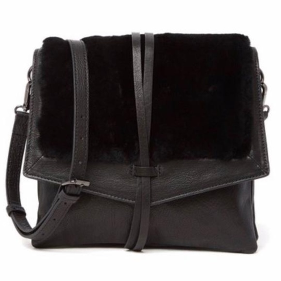 Kooba Handbags - Kooba Yukon Shearling & Leather Crossbody Black